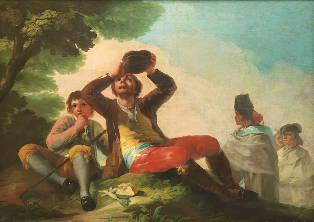 The Drinker in Detail Francisco de Goya